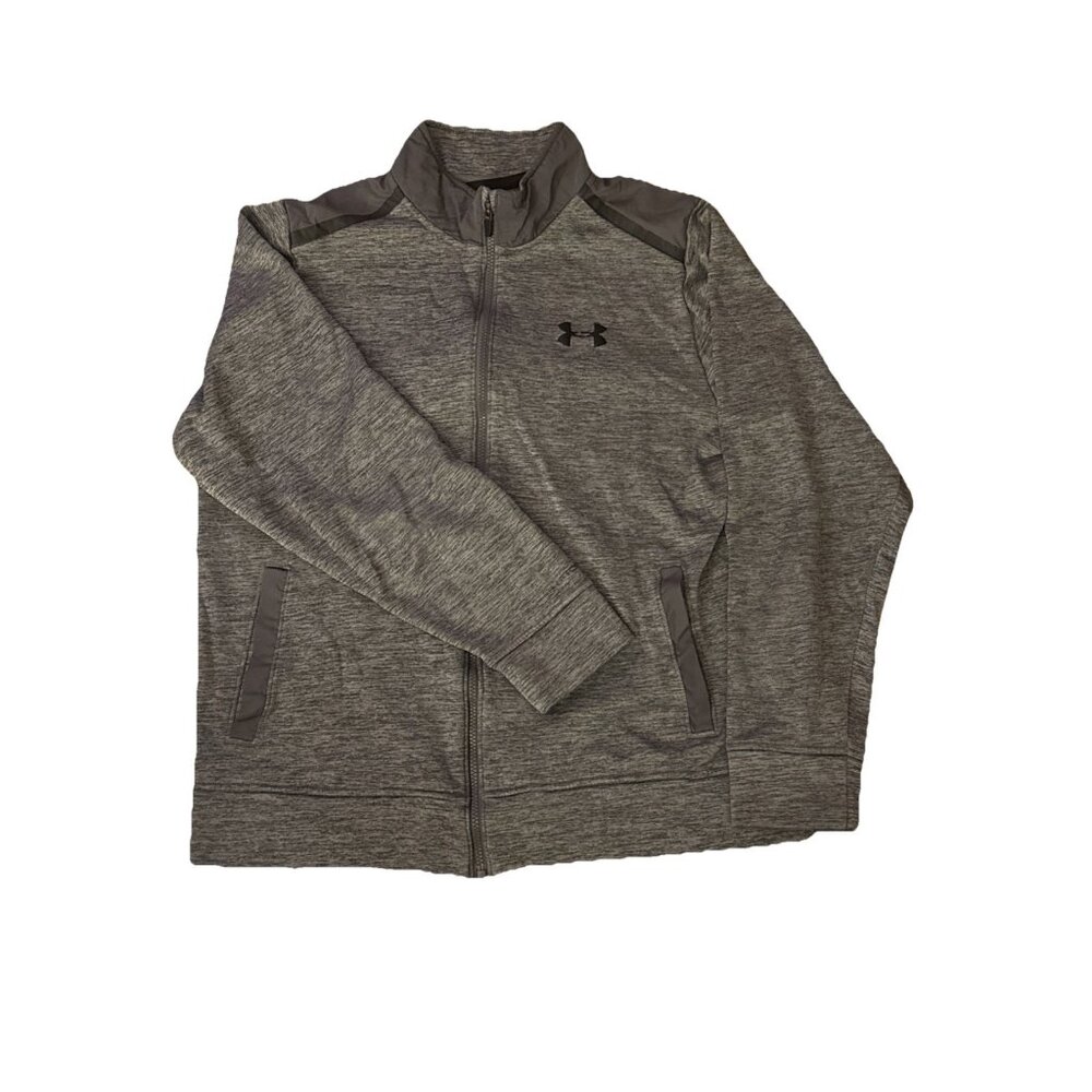Under Armour Jacket Adult Medium Grey Fitted Full Zip Long Sleeve Pockets Mens